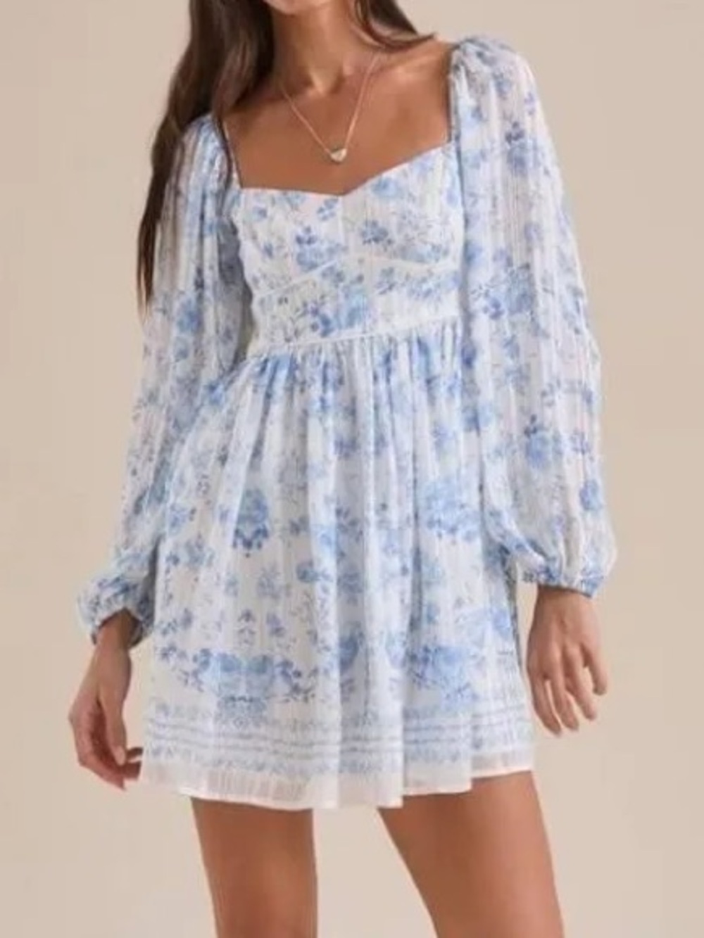 Altar'd State Blue + White Alyssa Mini Dress